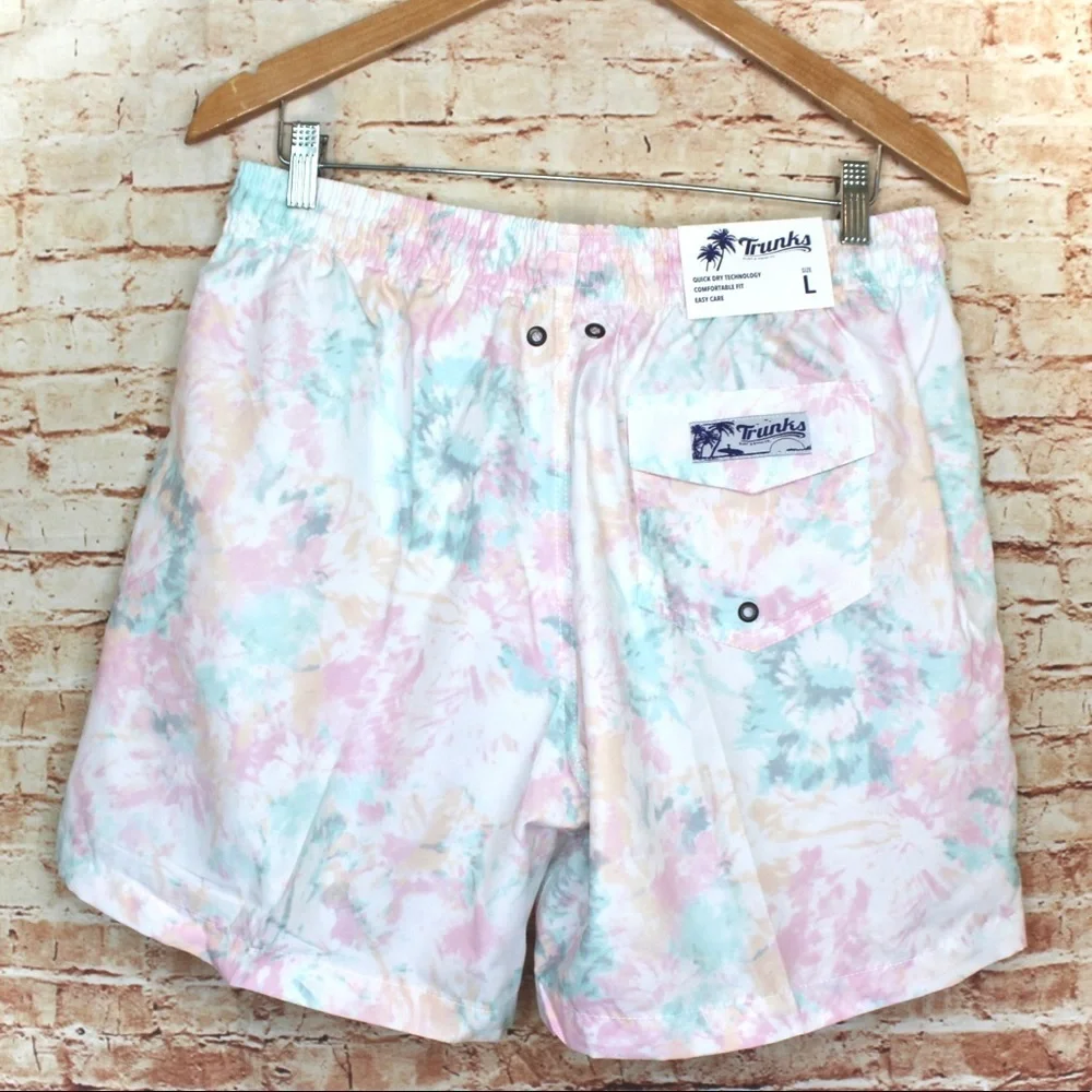 Trunks | Pastel Water Paint Tie Dye Board Shorts